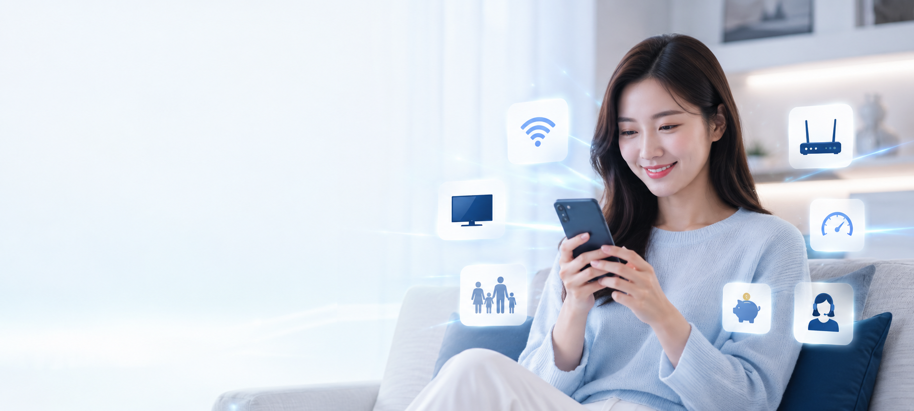 인터넷 요금과 결합 조건을 확인하는 사용자